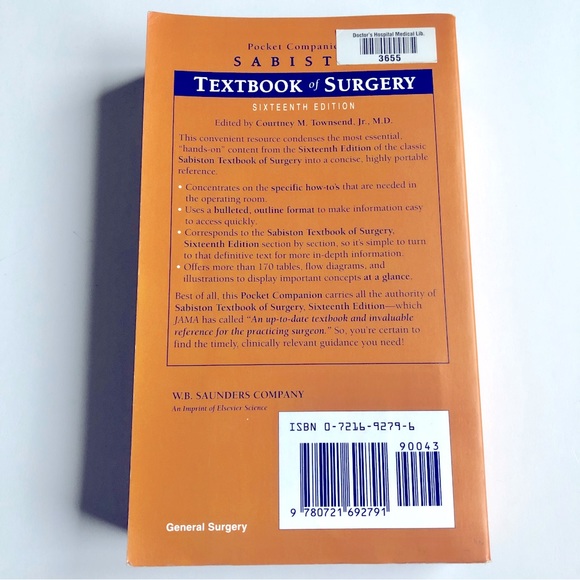 Vintage Book Pocket Companion to SABISTON TEXTBOOK of SURGERY 16th Ed Townsend - Picture 2 of 16